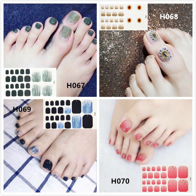 Sticker hoạt hình dán móng chân mọc ngược h018-h035