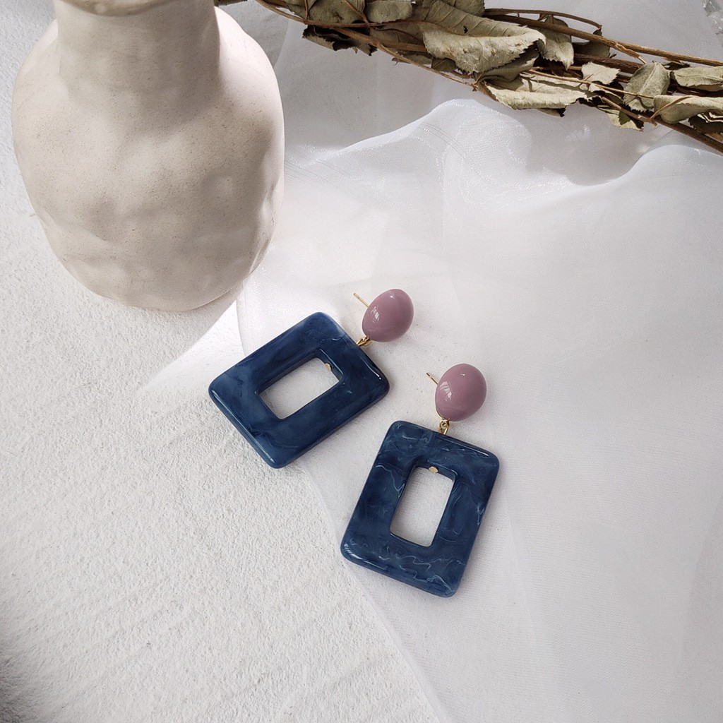 Bông tai thiết kế - phong cách hàn quốc - set xanh biển cả #B569-570