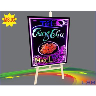 Bảng LED Viết Tay 40x60cm, kệ gỗ tăng giảm