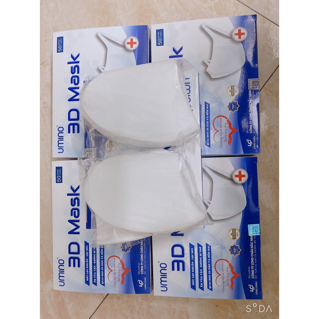 Khẩu trang 3D Mask-Siêu lọc khuẩn-Lọc mùi-Êm vừa vặn-Không bí thở-Quay đeo co dãn mềm mại-hộp 50 cái | BigBuy360 - bigbuy360.vn