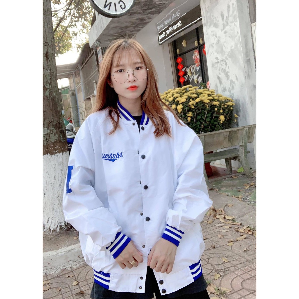 ÁO KHOÁC DÙ BOMBER MAR.CUS TRẮNG XANH  UNISEX KÈM ẢNH THẬT - GIN STORE | BigBuy360 - bigbuy360.vn