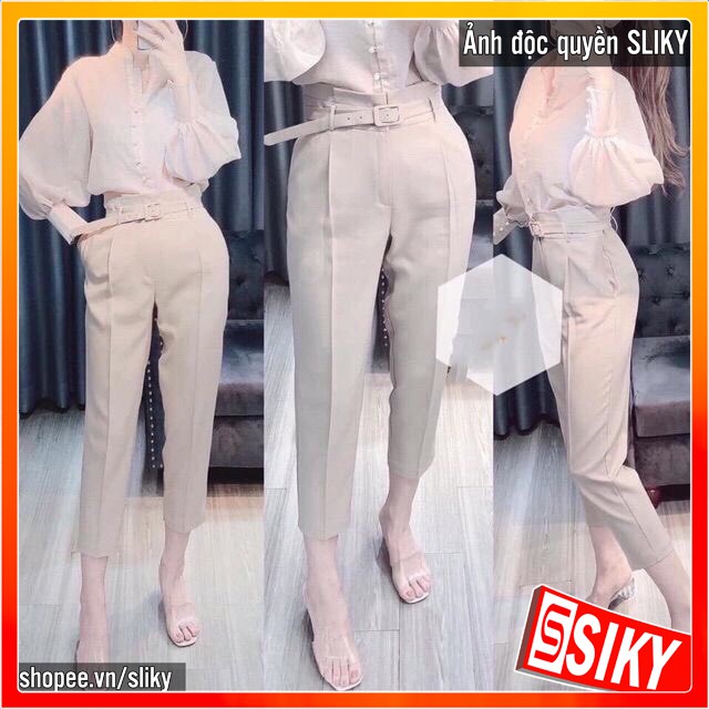 Quần baggy xếp li kèm belt - 4BASIC - QBG02