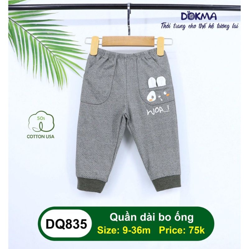 Quần dài bo ống Dokma vải cotton mỏng cho bé yêu