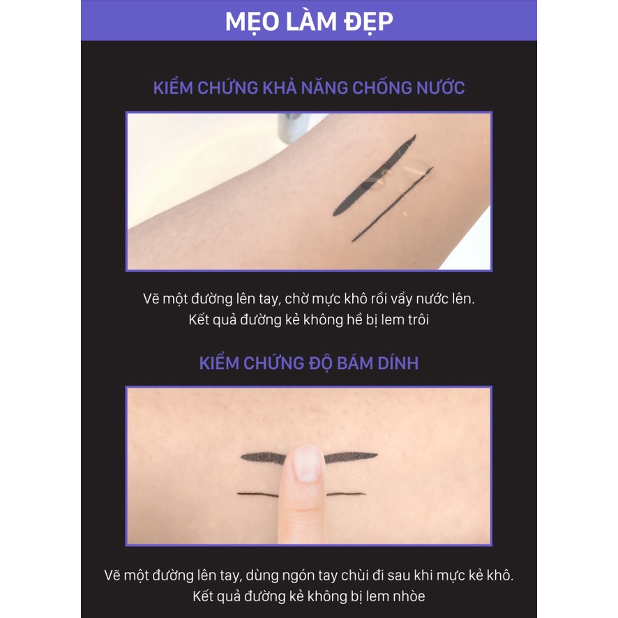 Bút kẻ mắt Baby Bright Flat Tip Eyeliner 0.7g với ngòi bút đặc biệt, dưỡng ẩm cao