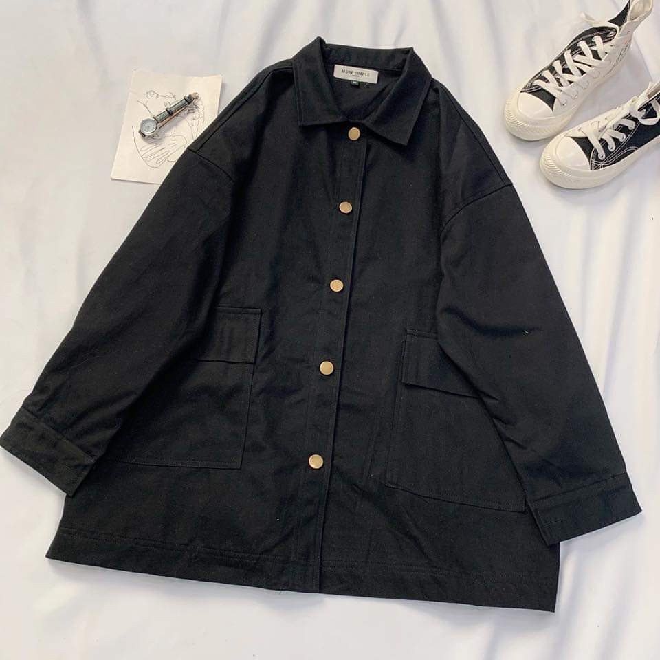 Áo Khoác Kaki Yun màu BE / ĐEN ❤️ Nam Nữ Unisex 3 Màu