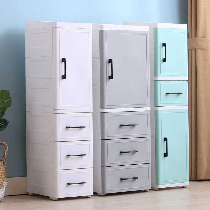 Tủ lưu trữ có rãnh 25 / 35CM đầu giường bằng nhựa Cửa ngăn kéo bếp đựng đồ trong phòng tắm