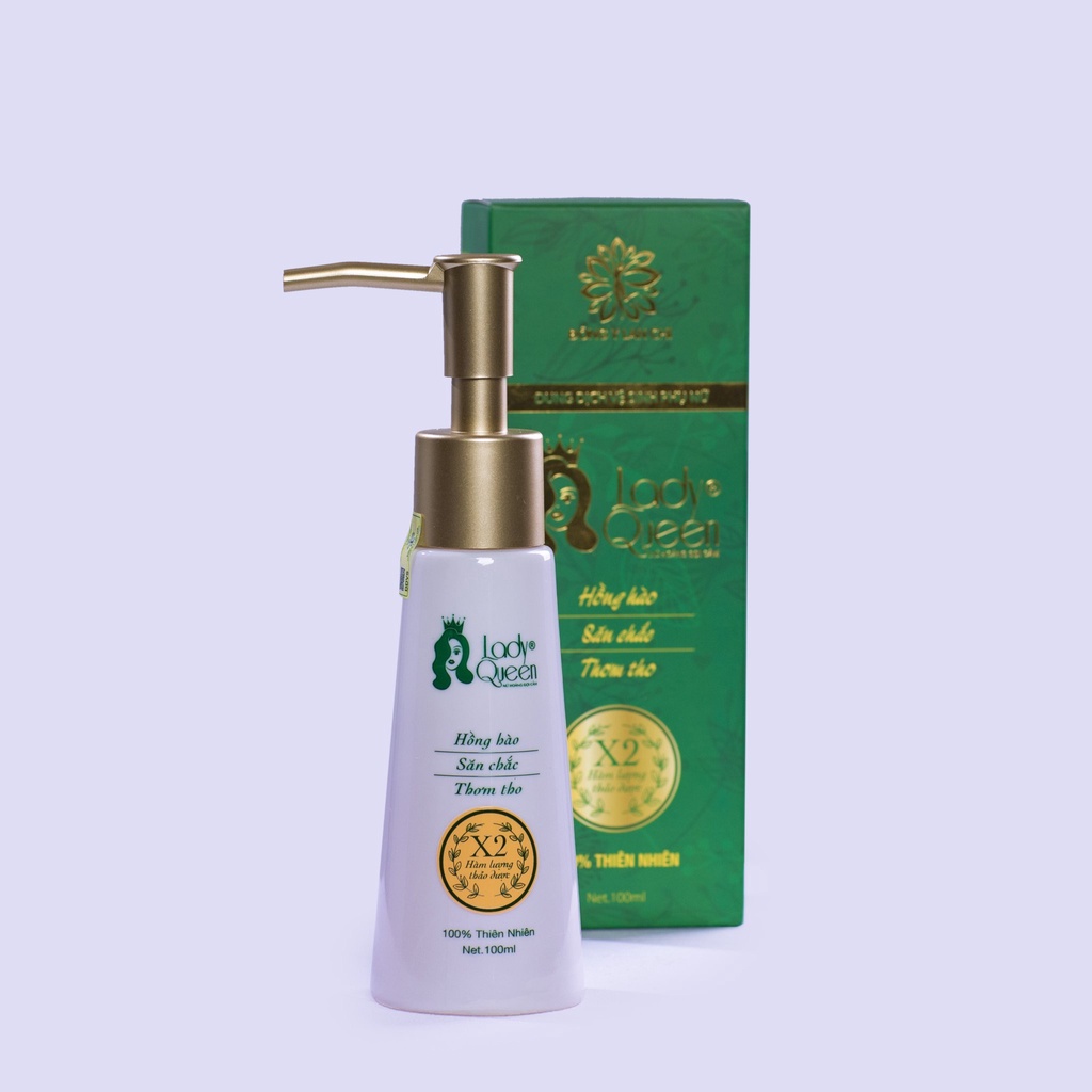 Dung dịch vệ sinh phụ nữ LADY QUEEN chiết xuất thảo dược an toàn 100ml, nước gel rửa vệ sinh nam nữ - Đông Y Lan Chi