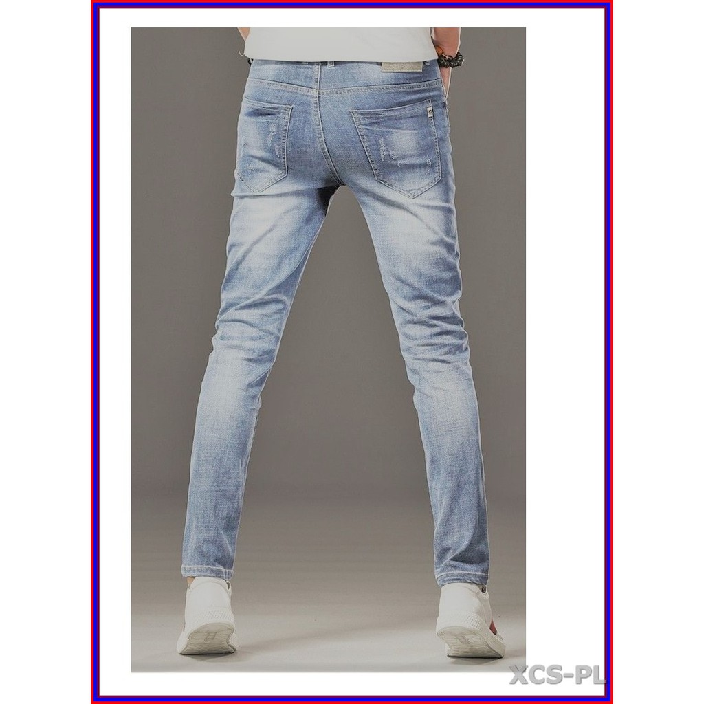 Quần jean nam cao cấp xanh bạc xước nhẹ 5678 không xù lông, không ra màu, chất giãn tốt 5n.3.100