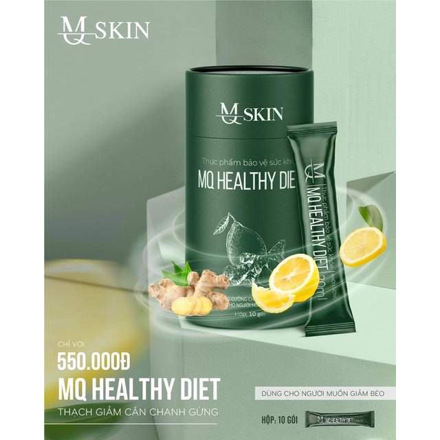 Thạch Giảm Cân MQSKIN CHANH GỪNG MQ HEALTHY DIET Tặng Viên Detox Diet Chew Loại Bỏ Mỡ Thừa Hộp 10 gói