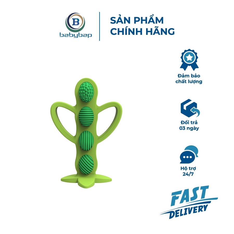 Gặm Nướu + Bàn Chải Đánh Răng 100_ silicone - Đậu Xanh Peapod Dr brown_s