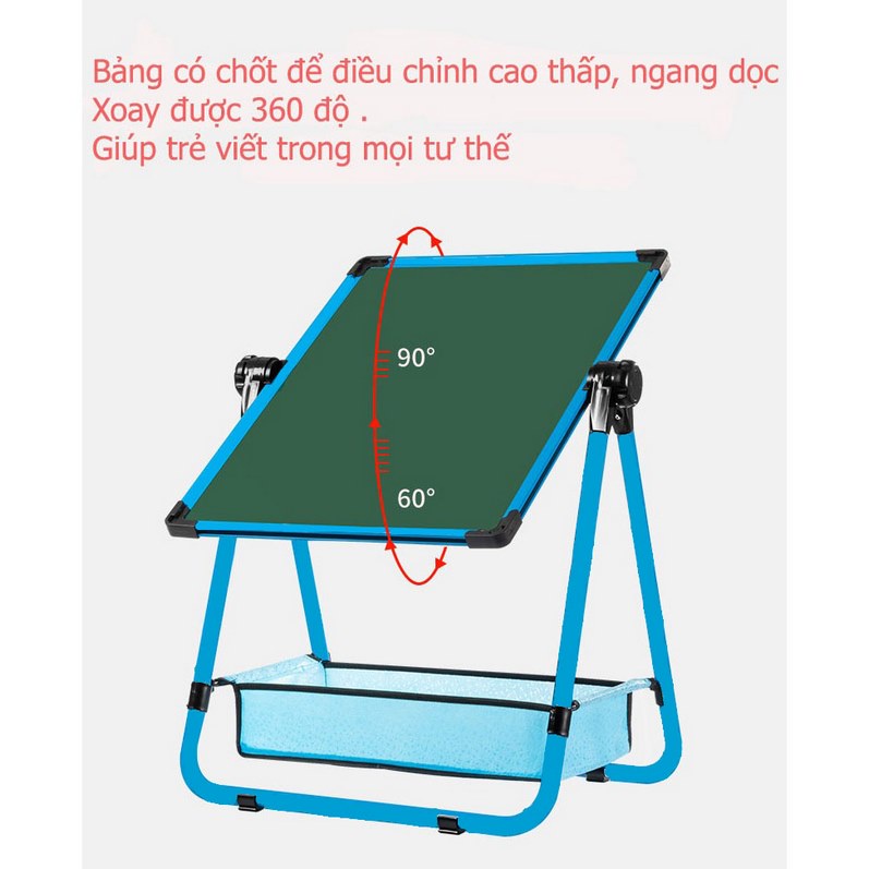 Bảng học sinh 2 mặt học chữ cho bé mầm non, phát triển khả năng hội họa cho trẻ em có nâng hạ chiều cao