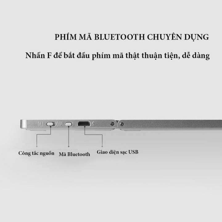 Bàn phím Bluetooth có Touchpad xếp gọn (tương thích với HĐH : IOS/Android/win/mac... ) ( Màu Bạc | Màu Đen )