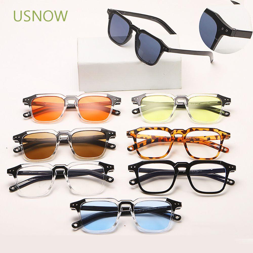 Kính Mát Gọng Vuông Trong Suốt Họa Tiết Da Báo Nhiều Màu Thời Trang Sang Trọng Cho Nam Và Nữ