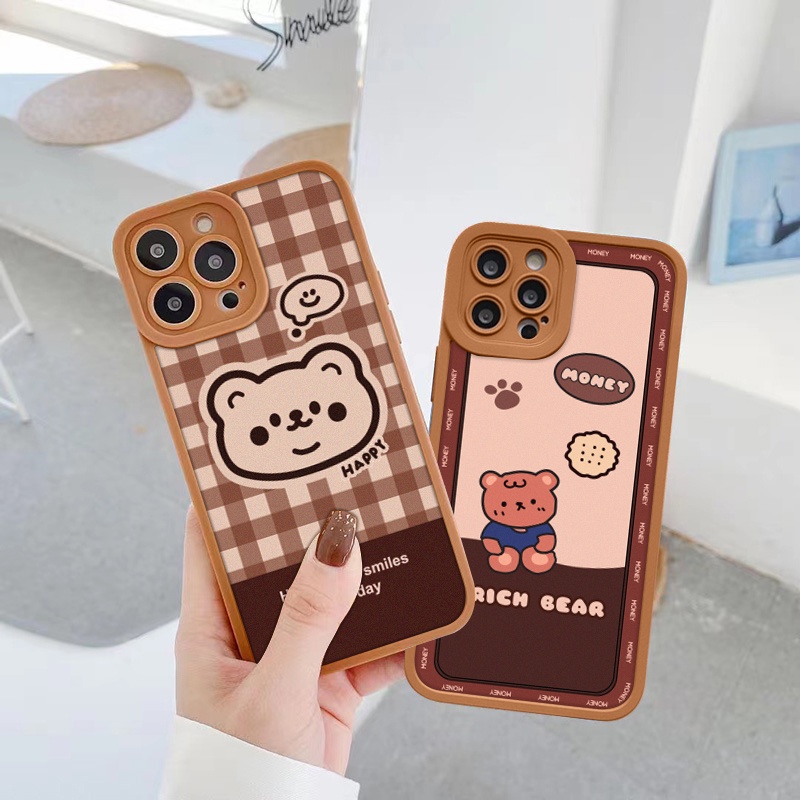 Ốp lưng iphone cạnh vuông lỗ camera bear happy 6/6splus/7/7plus/8/8plus/x/xr/xs/11/12/13/pro/max/plus/promax-Awifi B3-8