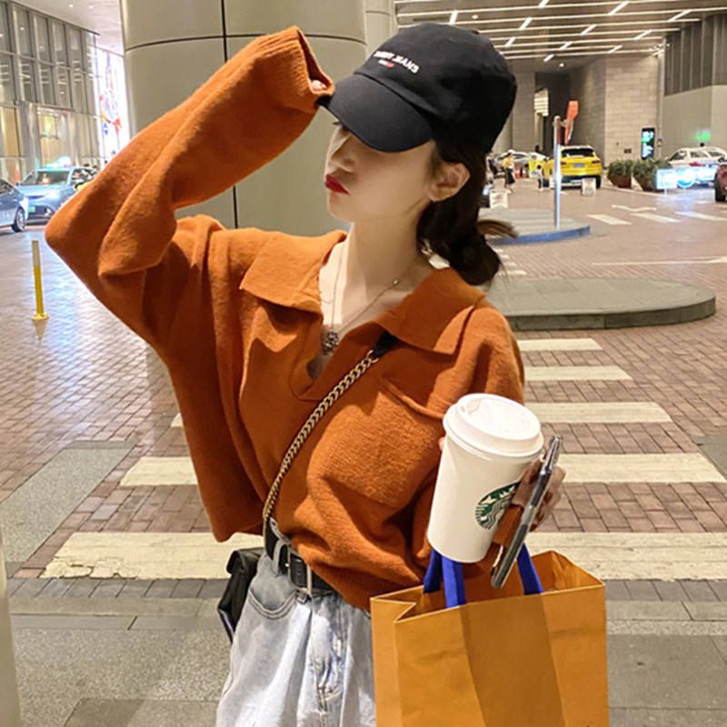 Áo Sweater dáng rộng cổ chữ V phong cách cổ điển Hàn Quốc | BigBuy360 - bigbuy360.vn