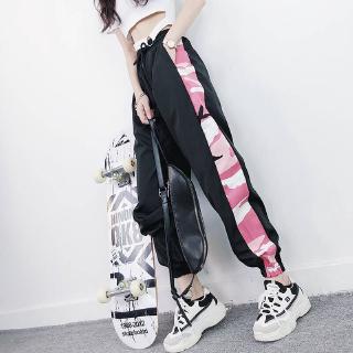Quần Thể Thao Ống Rộng Phong Cách Hip Hop Hàn Quốc Cho Nữ