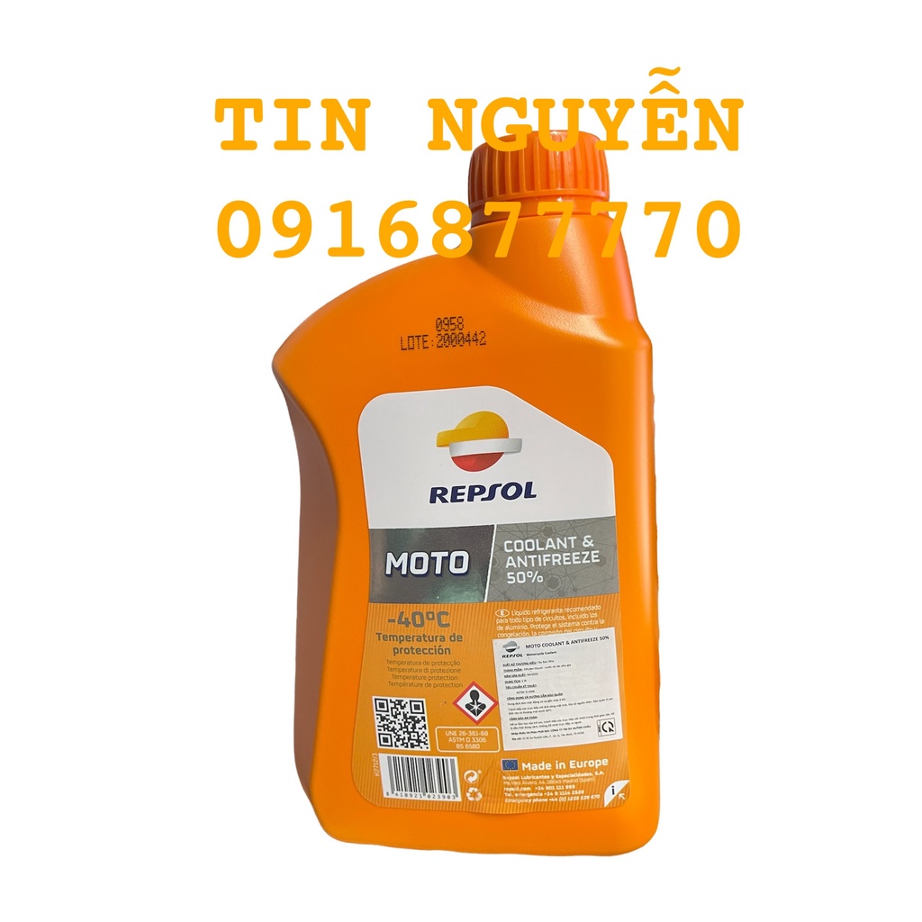 Nước mát Repsol Moto Coolant &amp; Antifreeze 1L