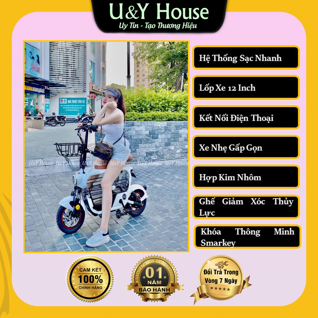 ✴️Xe đạp điện hotgirl Lihaze 2 yên đẹp độc lạ - Xe Lihaze gấp gọn Pin lithium chính hãng