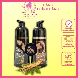 Dầu gội nhuộm tóc sin hair phủ bạc tinh chất nhân sâm, phủ đen tóc, nâu tóc 500ml