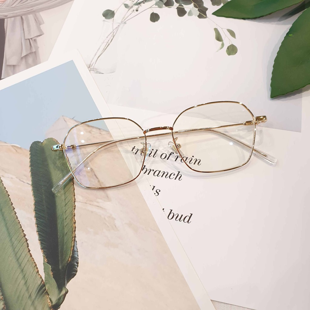 Kính gọng mảnh vuông đa giác nam nữ Emilie eyewear chất liệu kim loại phụ kiện thời trang 72328 | BigBuy360 - bigbuy360.vn
