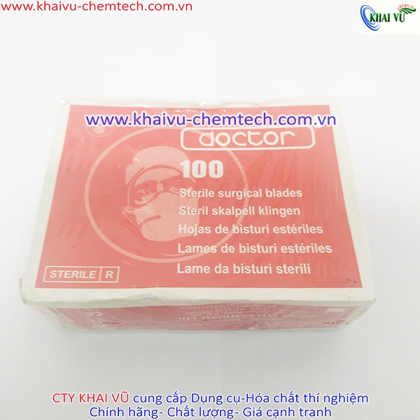 Hộp 100 LƯỠI DAO MỔ TIỆT TRÙNG phẫu thuật số 11 Doctor tặng kèm 1 CÁN DAO số 3