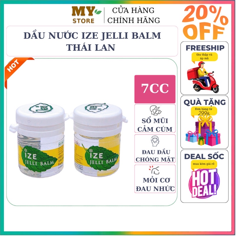 (Chính Hãng) Dầu Nước IZE JELLI BALM THÁI LAN 7cc/ Hương Thơm Bạc Hà Sảng Khoái Bất Tận