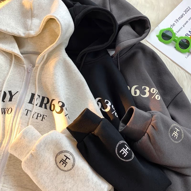 Áo Khoác dây kéo Hoodie zip in chữ NEWO TYPF 3 màu Xám/Xám Chì/Đen Unisex nam nữ siêu đẹp hình thật tại Top Store