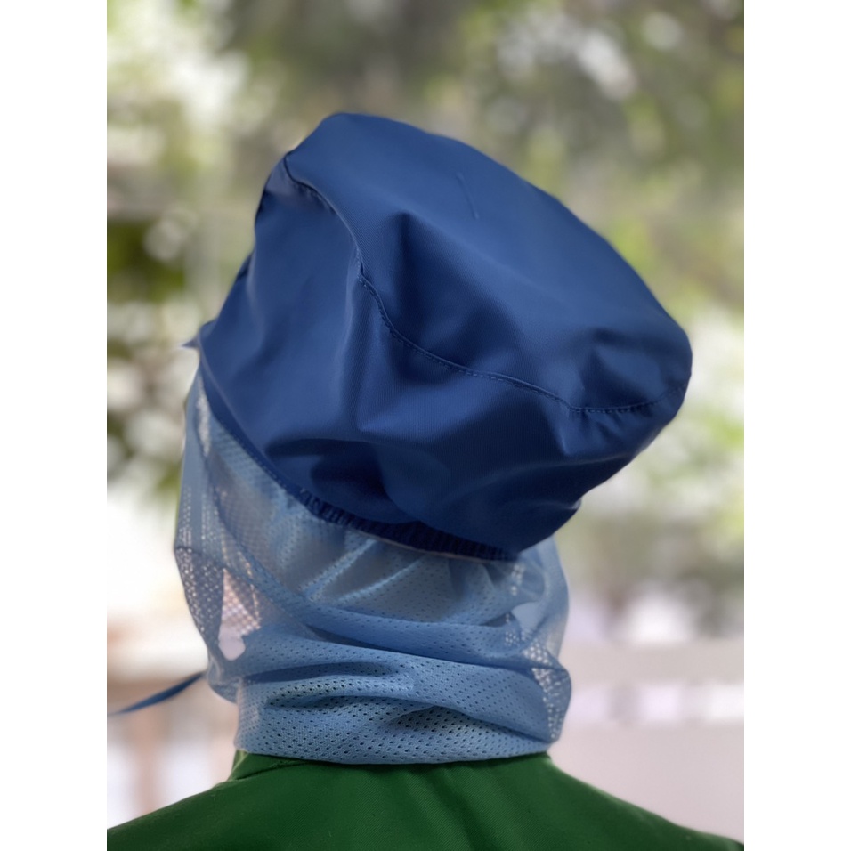 Nón Phòng Sạch Có Lưới Dài _ Hình Chụp Thật