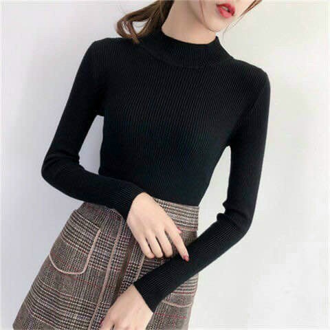 Áo len tăm nữ dài tay cổ cao 3 phân chất len mịn nhẹ và thoáng mát A2L01