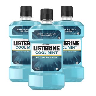 Combo 3 chai Nước Súc Miệng Hương Bạc Hà Listerine Cool Mint (750ml/Chai)
