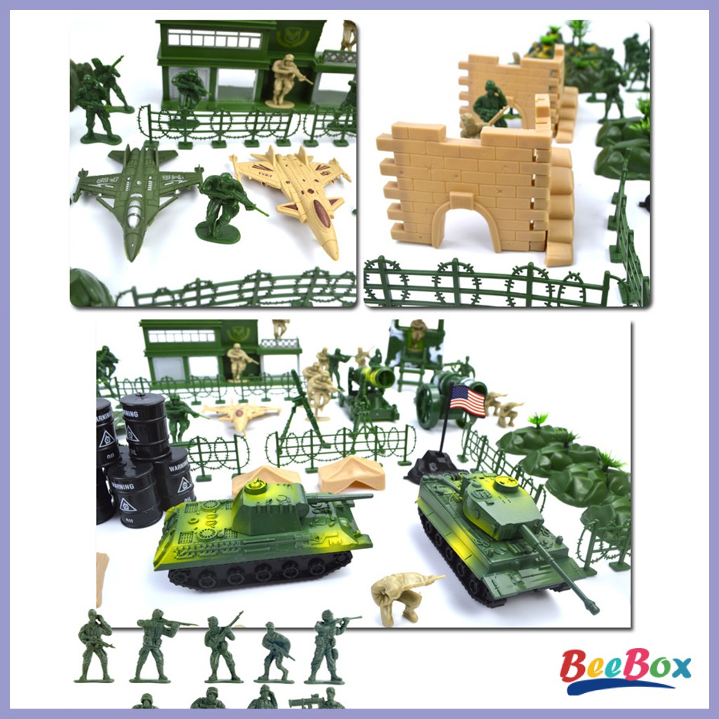 Set 90 Mô Hình Đồ Chơi Quân Đội BeeBox 5cm Bằng Nhựa