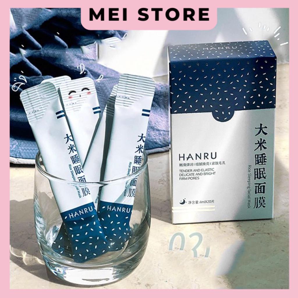 Mặt Nạ Ngủ Hanru Gạo Làm Sáng Và Căng Bóng Da ( Hộp 20 gói)