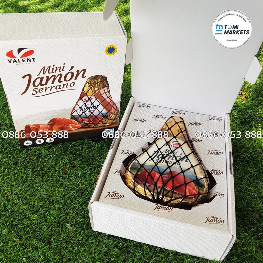 Đùi heo muối Jamon Serrano Mini Valent nhập khẩu chính hãng Tây Ban Nha 1kg ,Quà tết | BigBuy360 - bigbuy360.vn