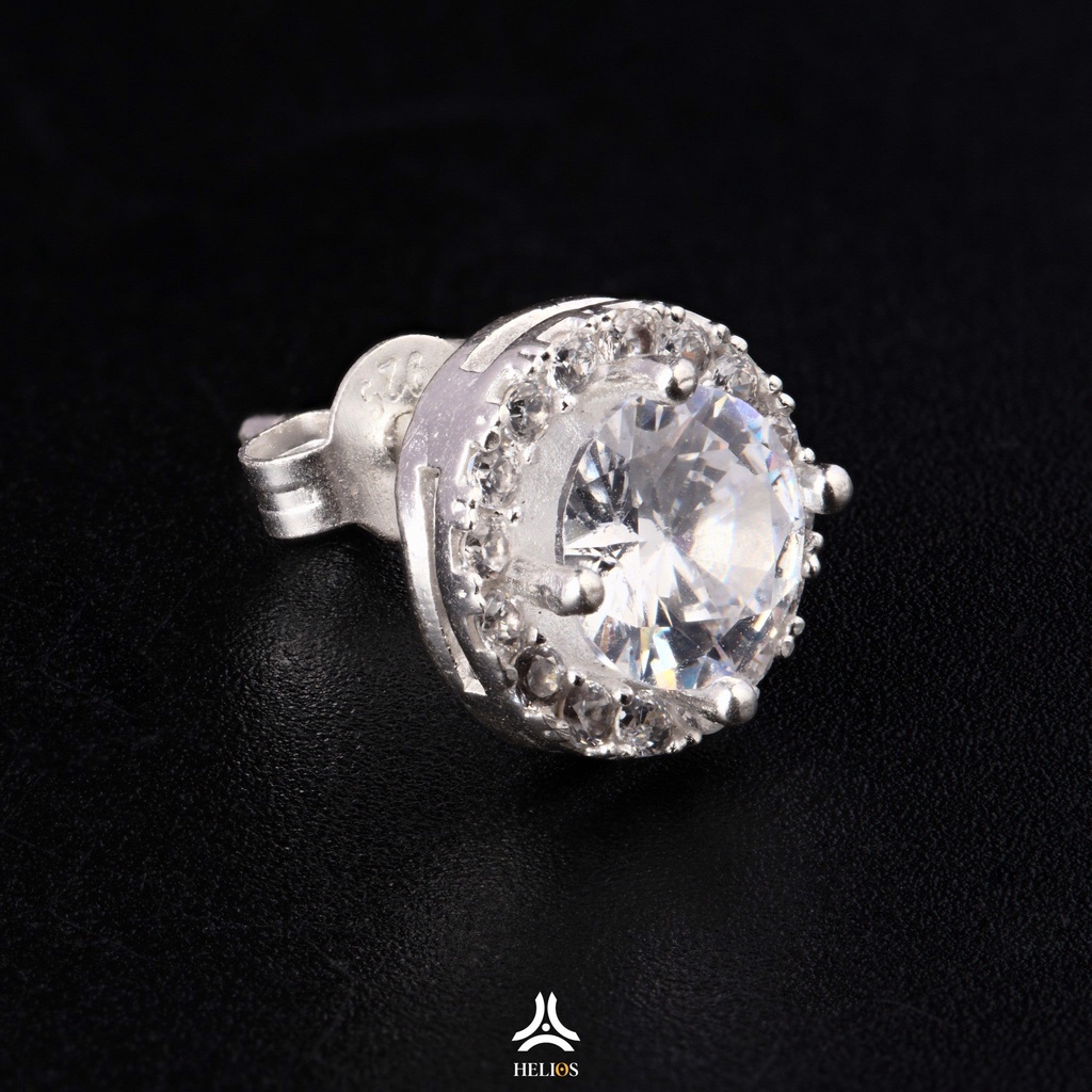 Khuyên Tai Bạc Nam, Nữ Helisilver Athena S925 KTB198