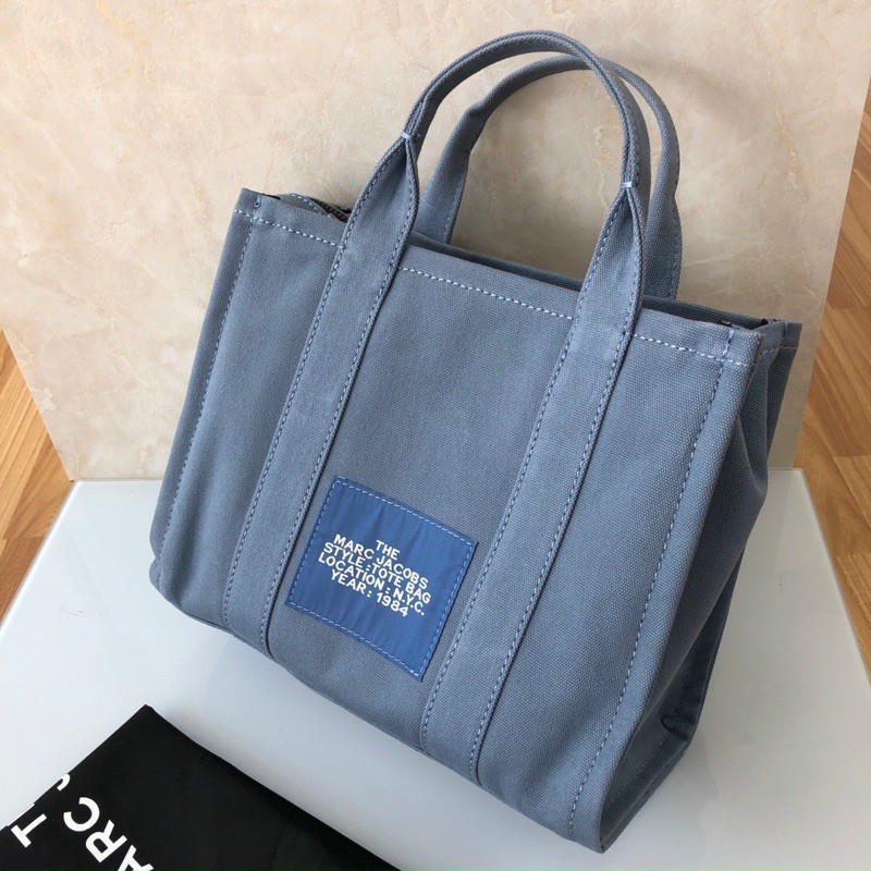 SALE-Túi tote form vuông unisex chất canvas bụi bặm Marcie-loang bên trong ko ảnh hưởng ngoài