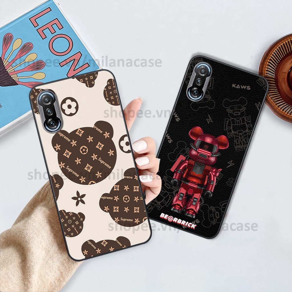 Ốp Xiaomi Redmi K40 / Redmi K40 Pro gấu be@rBrick gấu Teddy Kaws siêu đẹp, phong cách, cá tính