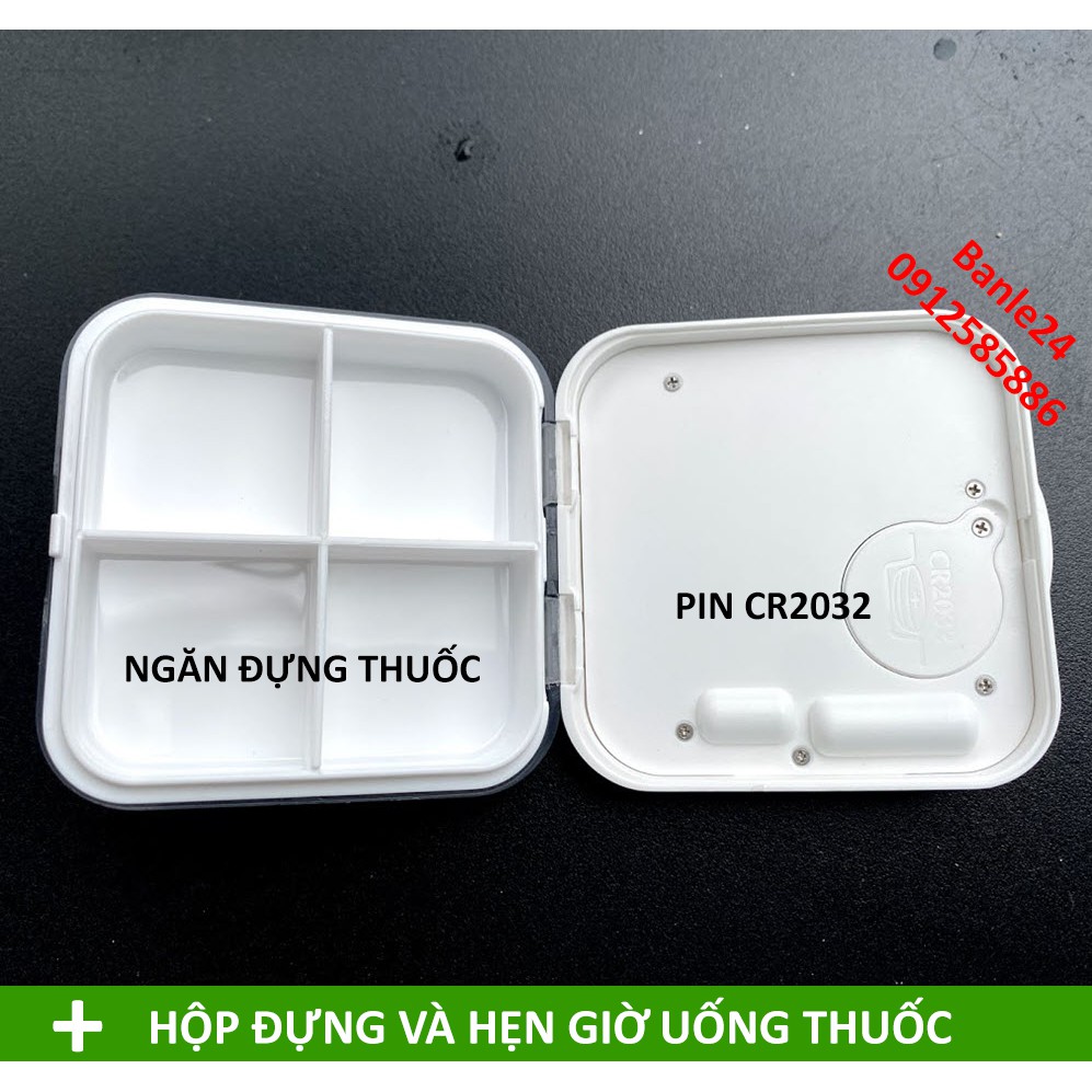 Hộp đựng và hẹn giờ uống thuốc thông minh có chuông và rung