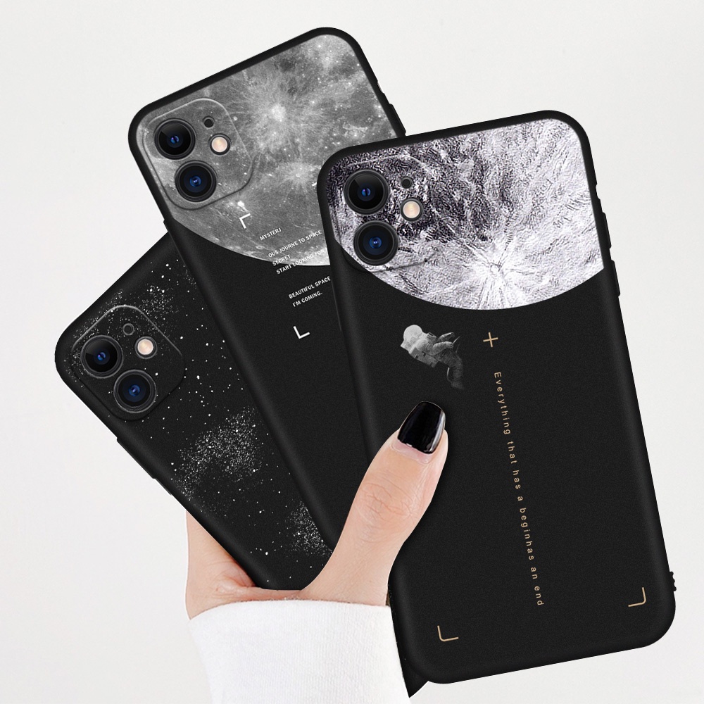 Ốp điện thoại TPU nhám màu đen thời trang cho iPhone XR X 7 Plus 8 Plus XS Max 6S 6 Plus 5 4 M001