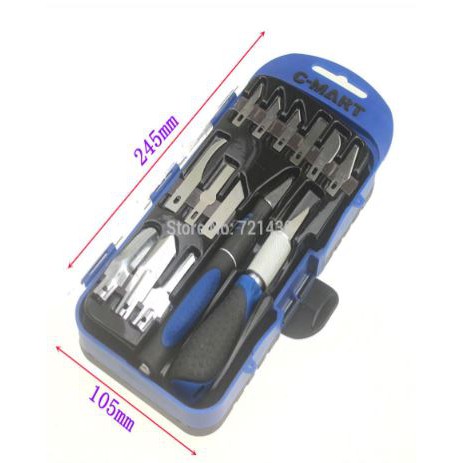Bộ dao điêu khắc, chạm, trổ, tách, chiết cao cấp 14 chi tiết C-Mart_dao chiết cây