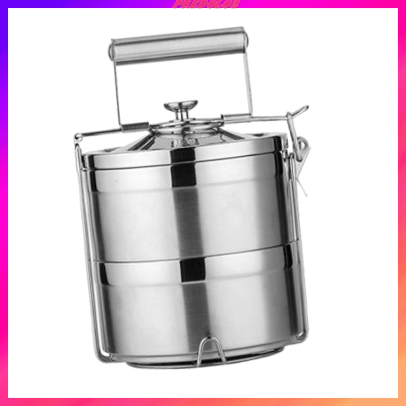 [PREDOLO2]Tiffin Lunch Box Bento Heat Food Container Portable Food Warmer 2 Tier