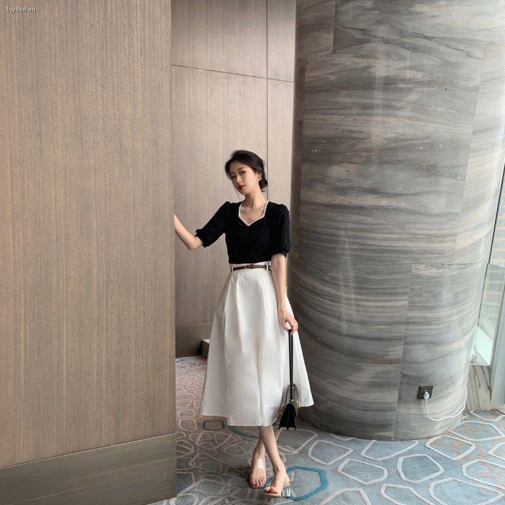 Set Áo Cổ Tim Và Chân Váy Chữ A Thời Trang Hè 2021 Cho Nữ | BigBuy360 - bigbuy360.vn