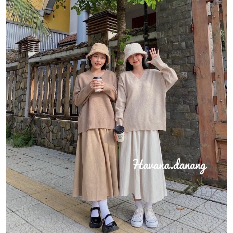 Chân váy dài xếp ly dáng xoè hàng Quảng Châu siêu đẹp