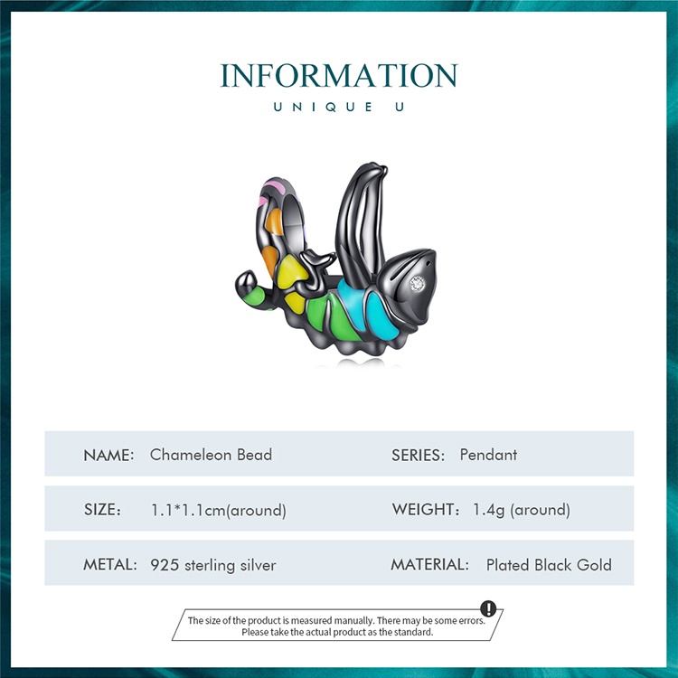 Mặt vòng cổ Bamoer hình tắc kè hoa thời trang