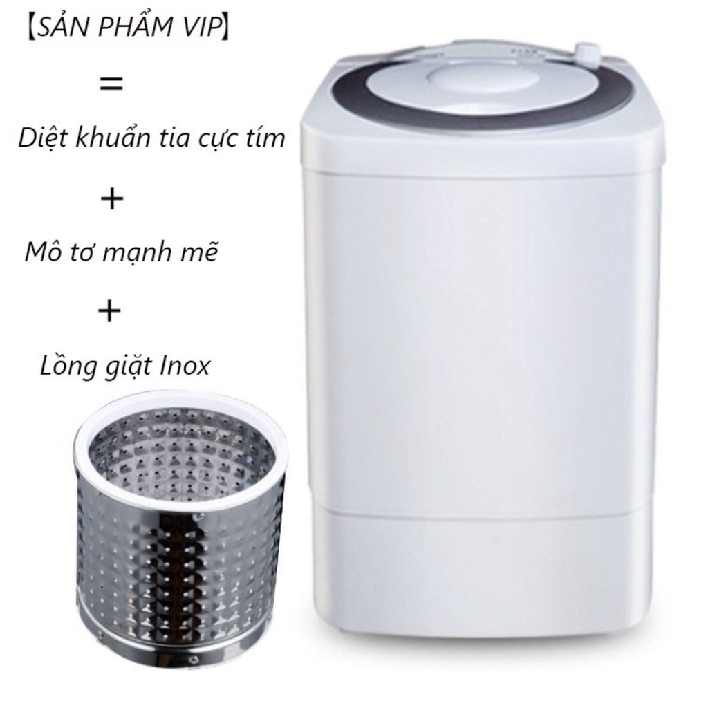 Máy giặt mini 7kg có tia UV diệt khuẩn, tiết kiệm điện nước, bán tự động - Cao cấp