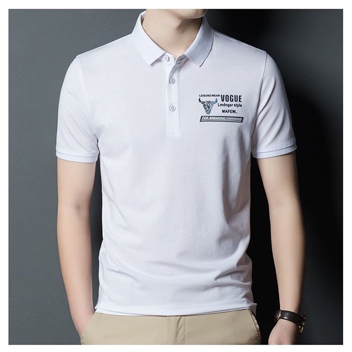 Áo thun nam có cổ tay ngắn vải thun cotton cao cấp thêu họa tiết skymen Fashion - ATN03