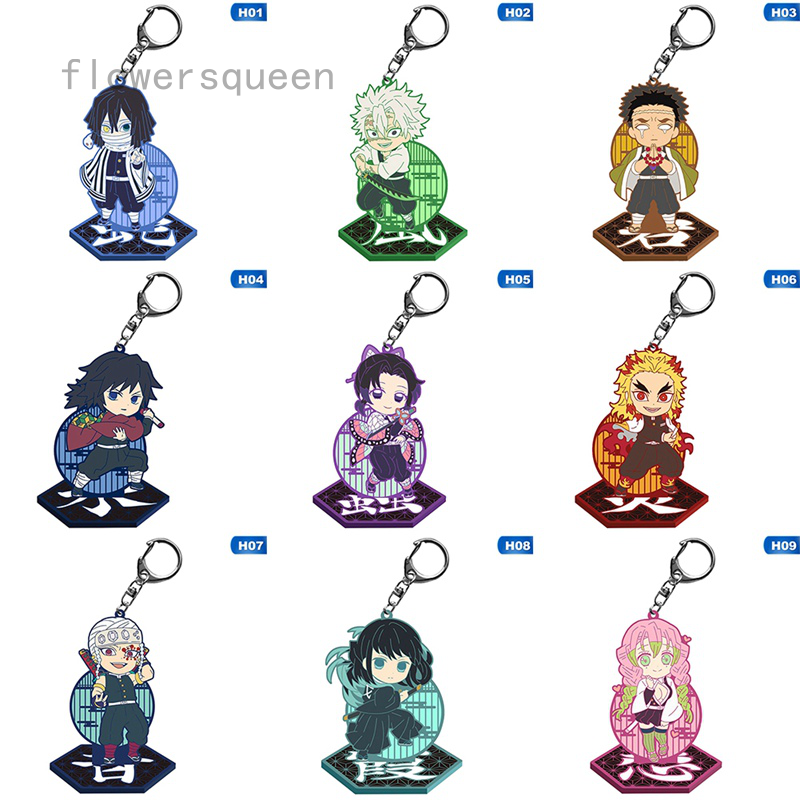 Flowersqueen Móc chìa khóa hình các nhân vật trong Kimetsu No Yaiba dễ thương