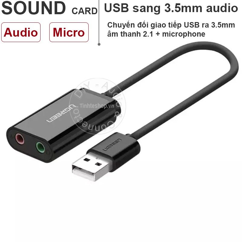 USB ra 3.5mm sound card - cạc âm thanh 3.5mm cho Laptop PC Ugreen US205 30724