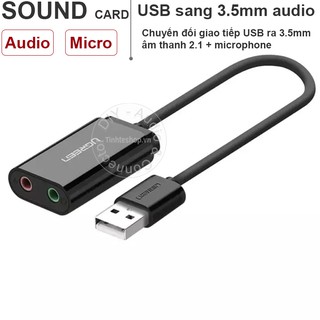 Card sound USB - cạc âm thanh 3.5mm cho Laptop PC Ugreen US205 30724