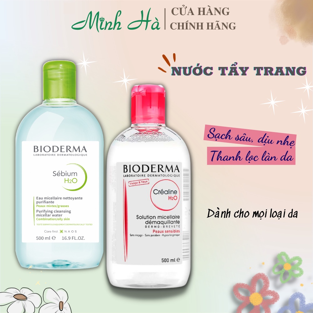 Nước tẩy trang Bioderma Pháp dành cho da dầu mụn và da nhạy cảm - Tem nhập khẩu chính hãng