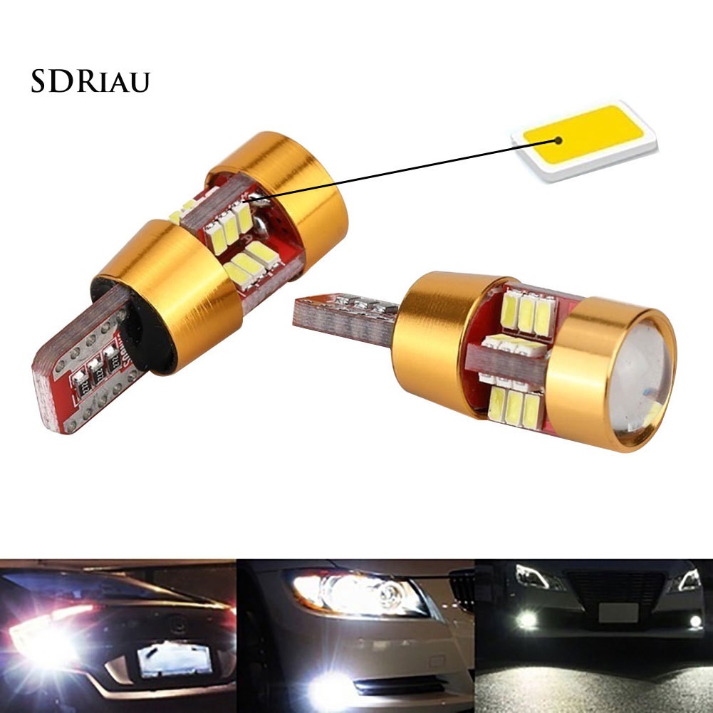Set 2 đèn LED xe hơi 12V T10 W5W 3014 27SMD nhỏ gọn đa dụng
